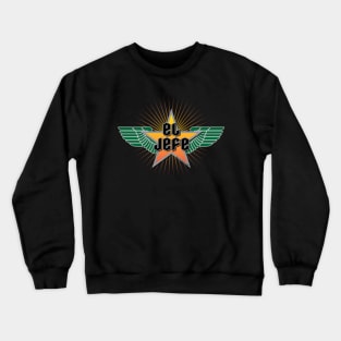 El Jefe Winged Star Green and Yellow Crewneck Sweatshirt